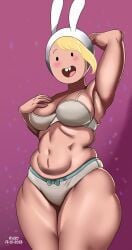 1girls adventure_time adventure_time:_fionna_&_cake armpits big_breasts blonde_hair bra cartoon_network female female_focus female_only fionna_and_cake fionna_the_human_girl light-skinned_female light_skin panties rx120 underwear wide_hips