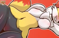 2023 anthro armpits big_breasts braixen breast_fondling breast_play breast_rest breasts covering covering_face curvy_figure digital_media_(artwork) digitigrade faceless_anthro faceless_character faceless_female female fondling fur generation_6_pokemon hand_on_breast hi_res holding_breast hourglass_figure lying mammal naughty_face nintendo nude paws pokemon pokemon_(species) rubbing self_fondle shaded signature simple_background small_waist smile solo tail tail_tuft teeth thick_thighs tuft white_body white_fur wide_hips yellow_body yellow_fur zerlix_fox