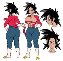 ass big_ass big_breasts black_hair bodysuit clothed detnox dragon_ball gloves oc original_character saiyan super_saiyan_4 tagme tufura_(detnox)