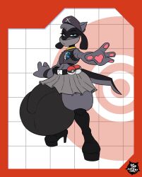 anthro balls big_balls big_penis genitals hi_res hyper male nintendo penis pokémon_(species) pokemon riolu solo team_plasma thewilldpink video_games