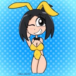 black_eyes black_hair bunny_ears bunny_girl bunnysuit hideki(hideki_henry) hidekihenry original_character rule_63