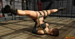 3d 3d_(artwork) bikini bikini_bottom bikini_top blender_(software) large_breasts legs_apart legs_spread long_legs metal_gear_solid metal_gear_solid_v panties quiet_(metal_gear) smitty34 splits stretching tagme thick_thighs upside-down upside-down_splits