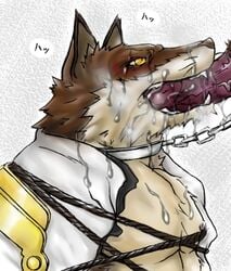 bleach bondage canine fellatio fox gay klaskk leash male male_only oral oral_sex penis sajin_komamura sex sweat