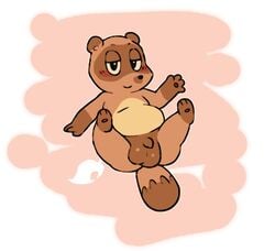 2012 animal_crossing balls blush male male_only nintendo nude penis solo solo_male tanuki tehweenus tom_nook