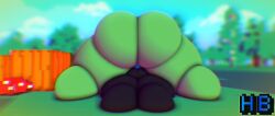 3d 3d_(artwork) alternate_version big_ass big_balls big_breasts big_penis blue_penis close-up enderman femboy hb_(hb_the_ender) hbtheender minecraft outside penetration slime slime_(minecraft) slimer_(stemingbunbun) thick_thighs vaginal_penetration watermark