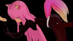 1girls 3d body_writing fox_ears fox_girl fox_tail gloves heart-shaped_pupils kneehigh_boots koikatsu long_hair oc original_character pink_eyes pink_hair sayo_(sayo_lustfull) sayo_lustfull small_breasts tagme