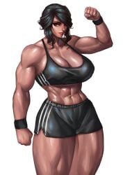 1girls abs arm_band arm_bands athletic athletic_female belly belly_button big_breasts big_female black_hair breasts buff buff_female character_request dark_hair extreme_muscles fit fit_female flexing hips huge_breasts large_breasts large_female muscle_tone muscles muscular muscular_arms muscular_female muscular_legs muscular_shoulders muscular_thighs red_eyes showing_off shredded sports_bra sports_shorts sports_uniform sportswear tagme_(character) thick_thighs thunder_thighs toned toned_female tummy virgoart1509