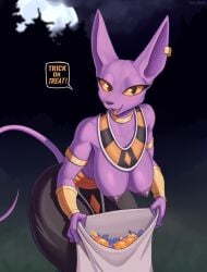 1girls 2020 2d anthro artistic_nude artistic_nudity based beerus big_breasts black_eyes blush body_positivity breast_out breasts candy casual_exposure casual_topless cat_humanoid cloud cooliehigh digital_media_(artwork) dragon_ball dragon_ball_super ear_piercing english_text feline feline_humanoid female female_body female_only furry furry_female furry_only halloween high_quality holidays jewelry looking_at_viewer mammal mammal_humanoid moon night nipples no_sex oerba_yun_fang open_mouth open_smile piercing purple-skinned_female purple_body purple_skin rule_63 sexless smile smiling_at_viewer solo solo_female speech_bubble tail text thick_ass thick_thighs tongue topless trees trick_or_treat unknown_species yellow_sclera