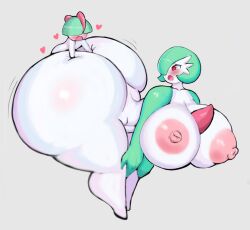 ambiguous_penetration areola ass bent_over big_breasts big_butt blush breasts doggy_style duo female from_behind_position gardevoir green_hair hair hair_over_eyes heart hi_res huge_breasts huge_butt huge_thighs humanoid hyper hyper_breasts hyper_butt larger_female looking_back male male/female nintendo nipples open_mouth penetration pink_areola pink_nipples pokémon_(species) pokemon pokemon_(species) ralts red_eyes sath15 sex size_difference smaller_male thick_thighs video_games white_body