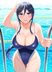 big_breasts breasts cameltoe curvaceous curves curvy curvy_body curvy_female curvy_figure eraraema getting_out_of_pool huge_breasts large_breasts pool purple_eyes swimming_pool swimsuit swimwear thick thick_thighs thighs violet_eyes wet