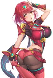 1girls 2021 absurd_res ass ass_focus ass_shot back back_view bangs breasts bubble_butt female female_only hi_res huge_ass huge_breasts large_breasts nintendo pyra red_eyes red_hair short_hair sssemiii super_smash_bros. super_smash_bros._ultimate swept_bangs tights xenoblade_(series) xenoblade_chronicles_2