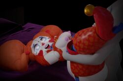 1boy 1girls 3d 3d_(artwork) animatronic anon baby_(fnafsl) bed breasts circus_baby circus_baby_(fnaf) five_nights_at_freddy's five_nights_at_freddy's:_sister_location heart-shaped_pupils lying nude sex sexbot_circus_baby