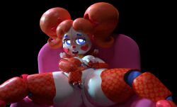 1girls 3d 3d_(artwork) baby_(fnafsl) breast_grab breasts circus_baby circus_baby_(fnaf) female female_only fingering five_nights_at_freddy's five_nights_at_freddy's:_sister_location heart-shaped_pupils looking_at_viewer lying masturbation nude sexbot_circus_baby solo tongue_out