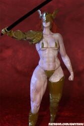 1girls 3d abs armor elden_ring female female_only fromsoftware gwynxiu light-skinned_female malenia_blade_of_miquella muscular_female thick_thighs underwear wide_hips