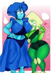 big_breasts breasts bubble_ass bubble_butt butt dat_ass erect_nipples fat_ass huge_ass huge_butt lapis_lazuli_(steven_universe) nipples peridot_(steven_universe) smiling steven_universe tagme zaicomaster14