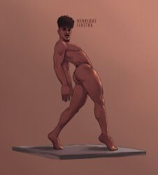 african african_male ass butt curly_hair dark-skinned_male dark_skin henriqueilustra instagram_model male male_focus male_only melanin muscles muscular muscular_male posing real_person ty_talley