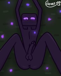 2023 anus cclover dark-skinned_male dark_skin enderman gay glowing glowing_eyes male male_only minecraft mojang penis smile smiling spread_legs spreading tagme watermark yaoi