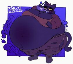 big_belly big_breasts blueberry blueberry_inflation breasts female kafrizzzle mae_borowski night_in_the_woods overweight spherical_inflation tagme