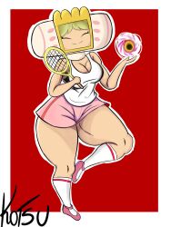 breasts female huge_thighs katamari katamari_damacy mature_female milf mother queen queen_of_all_cosmos smile tennis_uniform thick_thighs