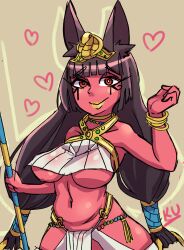 1girls 2020 big_breasts big_penis black_hair blunt_bangs breast_curtains cat_girl catgirl cleopatra cleopatra_(metal_slug) collar egyptian egyptian_clothes female female_focus female_only lipstick long_hair makeup metal_slug metal_slug_attack middle_eastern_clothing pharaoh red_body red_eyes red_skin simple_background snk thick_thighs thighhighs twintails white_panties