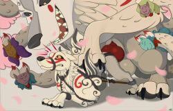 amaterasu canid canine capcom deity duo female feral fox male male/female mammal mcfan ninetails_(okami) okami video_games