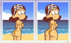 1girls ass ass_cleavage beach big_ass big_butt bikini brown_hair bubble_butt butt_crack female female_only huge_ass panties scobionicle99 the_loud_house thicc_qt