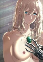 female nude prosthetic prosthetic_limb robotic_arm solo tagme violet_evergarden violet_evergarden_(character)