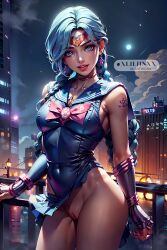 1girls ai_generated anime_style arcane arcane_jinx bishoujo_senshi_sailor_moon blue_eyes blue_hair braided_hair clothing female female_only jinx_(league_of_legends) league_of_legends league_of_legends:_wild_rift magical_girl pervert pussy sailor_moon_(cosplay) sailor_scout sailor_senshi_uniform sailor_uniform small_breasts solo stable_diffusion teenager twin_braids vagina xliljinxx