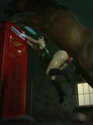 3d boots carrie-anne_moss eyeless_male female_on_feral hoodlumdude horse horsecock latex lifted_by_penis phone_booth rape suspended_on_penis the_matrix trinity_(the_matrix) zoophilia