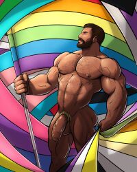 actor blitzturner cape celebrity cock_ring d.j._cotrona dc flaccid flaccid_penis in_character latino lgbt_pride male male_only melanin muscles muscular muscular_male nude pedro_pena posing pride_flag shazam!_(2019) shazam!_fury_of_the_gods shazam_(series) superhero uncut veiny_penis