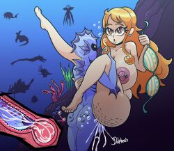 big_ass big_breasts big_penis bikini_top cellulite cum cum_in_pussy dalpheus_hills female long_hair male nami nude one_piece orange_hair pierced_nipples sea_monster underwater x-ray