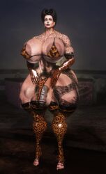 3d abs areola_slip areolae full_body_tattoo futa_only futanari horsecock huge_ass huge_breasts muscular muscular_female muscular_futanari pubic_hair second_life self_upload standing thesusman thick_thighs useless_clothing