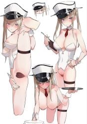 1girls anal anal_only anal_only_maebari anus bent_over blush breasts closed_mouth covered_nipples detached_collar female female_only graf_zeppelin_(kantai_collection) hair_between_eyes hand_on_hip hat highres holding holding_tray jaaku_(ra_9rara) kantai_collection large_breasts long_hair looking_at_viewer maebari multiple_views necktie nipples peaked_cap purple_eyes sidelocks simple_background sketch split standing standing_on_one_leg standing_split thigh_strap tray twintails white_background wrist_cuffs