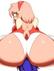 1boy 1girls amy_rose anthro ass big_ass big_breasts blue_hair blue_skin breasts bubble_butt clothing dress facesitting female green_eyes hedgehog huge_ass looking_back male panties pink_hair pink_skin red_dress sega sitting sitting_on_face sitting_on_person sonic_(series) sonic_the_hedgehog sonic_the_hedgehog_(series) zaviel