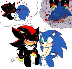 2boys ahe_gao anal anal_sex anthro anus black_fur blue_fur blush blushing blushing_profusely exposed_torso face_down_ass_up footwear from_behind front_view furry gay gay_sex green_eyes handwear heart-shaped_pupils humanoid kissing looking_away male penetration penis red_eyes rough_sex sega shadow_the_hedgehog sitting sonadow sonic_(series) sonic_the_hedgehog sonic_the_hedgehog_(series) sound_effects tail_up white_background yaoi