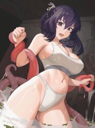 100wang 1girls ao_no_kiseki bra breasts eiyuu_densetsu female female_focus female_only grabbing grabbing_from_behind imminent_oral imminent_penetration imminent_rape imminent_sex large_breasts midriff monster open_mouth panties partially_submerged purple_eyes purple_hair rixia_mao sen_no_kiseki standing tears tears_in_eyes tentacle tentacle_on_female thighs trails_of_cold_steel underwear wangxiii water white_bra white_panties zero_no_kiseki