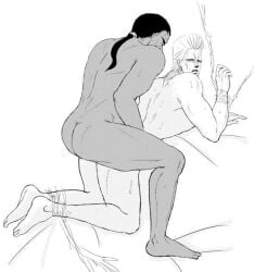 2boys anal dark-skinned_male dark_skin gay interracial jean_pierre_polnareff jojo's_bizarre_adventure legs_tied male male/male male_only male_penetrated male_penetrating_male mohammed_avdol muscular muscular_male nude_male penetration stardust_crusaders takamiya yaoi