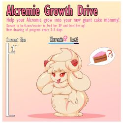 1girls alcremie anthrofied breast_expansion breasts cracker_(artist) female female_only growth_drive growth_sequence hourglass_figure nintendo pokemon pokemon_ss seductive seductive_look seductive_smile solo solo_female