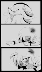 amy_rose blush broken_rape_victim comic crying crying_with_eyes_open ear_blush ears_down eyes_half_open furry monochrome open_mouth rape shadic80 shadow_the_hedgehog sonic_(series) sonic_riders sonic_the_hedgehog_(series)