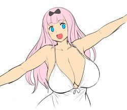 1girls alternate_breast_size big_breasts blue_eyes breasts breasts_bigger_than_head cleavage clothed clothed_female erkazooya errorkazoo female female_only fujiwara_chika hourglass_figure huge_breasts human human_female kaguya-sama_wa_kokurasetai_~tensai-tachi_no_renai_zunousen~ large_breasts long_hair pink_hair solo solo_female tagme top_heavy upper_body very_long_hair white_background