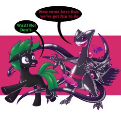 anthro arthropod changeling demotex duo feral friendship_is_magic goo_creature hi_res latex male male/male my_little_pony nintendo pokemon pokemon_(species) transformation video_games