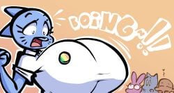 anais_watterson anthro breast_expansion darwin_watterson female gumball_watterson huge_breasts hyper_breasts multiple_girls nicole_watterson shocked shocked_expression tagme_(artist) the_amazing_world_of_gumball