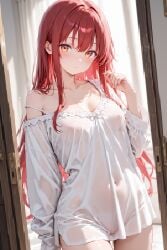 adorable ai ai_assisted ai_generated blush blusti cute original perfect_body red_hair sexy transparent_clothing