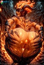 ai_generated anus armor artist_logo artist_name ass ass_focus ass_grab ass_support back back_tattoo backboob bent_over black_gloves black_lips black_thighhighs breasts building colored_skin commission deep_skin embers female fiery_hair fire flame_atronach from_behind gener-ai gloves glowing grabbing_own_ass hands_on_own_ass helmet horns large_breasts lips lipstick looking_at_viewer looking_back makeup mask night nude orange_hair orange_skin outdoors patreon patreon_username presenting pubic_hair pussy red_hair request shiny_skin short_hair sky solo spread_anus spread_ass standing tattoo the_elder_scrolls thigh_gap thighhighs uncensored watermark web_address