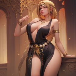 3d 3d_(artwork) 3d_model ai_generated dress elden_ring leshay7 pose posing queen_marika_the_eternal
