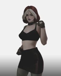 bra curvy_figure dressed emo fully_clothed gloves goth goth_girl lipstick marvel meemo.psd patreon purple_lipstick rogue_(evolution) rogue_(x-men) undress_character undressing white_background white_hair x-men x-men_evolution
