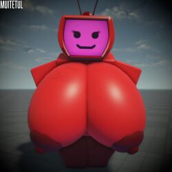 1girls 3d areola areolae baseplate big_breasts body_writing breasts breasts_bigger_than_head enormous_breasts female female_only huge_breasts large_breasts looking_at_viewer ms._tee_vee muitetul nipples roblox robloxian robot robot_girl tagme text_on_breast tv tv_head tv_woman