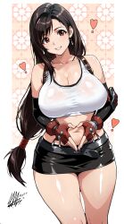 background big_breasts breasts clothes clothing color female final_fantasy final_fantasy_vii happy high_angle high_resolution opened_shirt sexy shinyuu shinyuu4_ tifa_lockhart