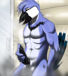 1boy avian avoidable_anatomy_mistake balls bird brenbonez8 erection male male_only muscles nude penis pose solo