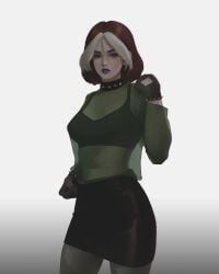 curvy_figure dressed emo fully_clothed gloves goth goth_girl lipstick marvel meemo.psd patreon purple_lipstick rogue_(evolution) rogue_(x-men) undress_character undressing white_background white_hair x-men x-men_evolution